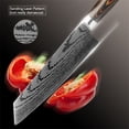 thumbnail image 4 of Kitchen Knife Set of 3, Damascus Pattern Chef Knifes with Ergonomic Wooden Handle for Kitchen High-Carbon Steel Blade with Sheath, Sharp Cutting Knives for Cooking, 4 of 7