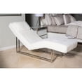 thumbnail image 6 of Astro Faux-Fur Chaise Lounge Chair - Moonstone White/Stainless Steel, 6 of 10