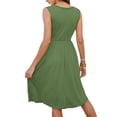 thumbnail image 4 of OutfitShow Women Summer Dresses V Neck Sleeveless Casual Flowy Sundresses Button Floral Midi Dress with Pockets, 4 of 7
