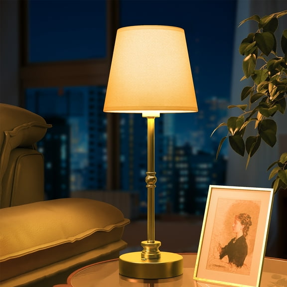 Rechargeable Table Lamp Cordless,5200mAH Battery Powered LED Lamp,2700k,Stepless Dimming,Portable Touch Control Lamp for Dining Room, Living Room,Bedroom etc,Antique Brass,1 Pack