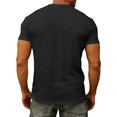 thumbnail image 5 of Mens V Neck T Shirts Trendy Casual Short Sleeve T-Shirt Summer Lightweight Breathable Regular Fit Beach T Shirt with Pocket Black L, 5 of 9
