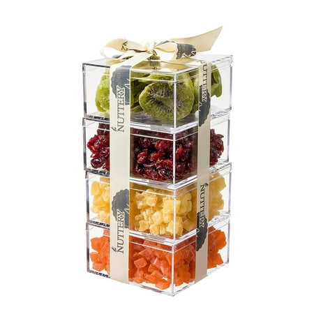 Dried Fruit Gift - The Nuttery Premium Dried Fruit Gourmet Gift Tower ~ Kiwi ~ Cranberry ~ Pineapple ~ Papaya ~