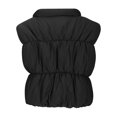 thumbnail image 6 of Aueoeo Puffer Vests for Women Casual Fashion Solid Color Stand Collar With Elastic Hem Sleeveless Jackets, 6 of 6