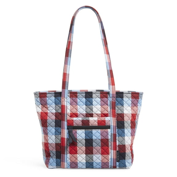 Vera Bradley Women's Recycled Cotton Small Vera Tote Bag Patriotic Plaid