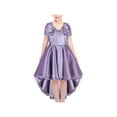 thumbnail image 1 of Robe Fille Violette Hi-lo Perle Organza Manches Nœud Fête Princesse Concours 10 Ans, 1 of 1