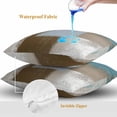 thumbnail image 4 of Throw Pillow Covers 16x16 Inch Set of 2, Teal Blue Waterproof Outdoor Pillow Covers, Brown White Minimalist Retro Smear Ombre Art Decorative Cushion Pillowcases for Couch, Sofa, Bed, Garden, Patio, 4 of 9