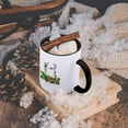 thumbnail image 5 of 3dRose, Funny Zombae Halloween Couple Zombie Woman Man, 11oz Two-Tone Black Mug, 5 of 7