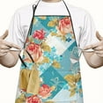 thumbnail image 2 of Pioneer Flower Floral Print Pattern Apron-Garden Aprons for Women with Pockets-Cotton Linen Waterproof Kitchen Cooking Gardening Aprons Adjustable for Kitchen,Cooking,BBQ and Salon 33x27 Inch, 2 of 7