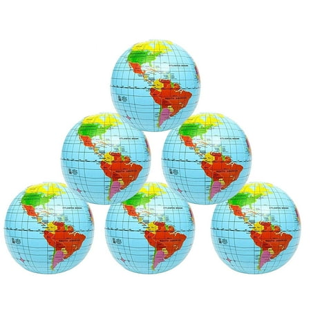 Inflatable World Globe – 16 Inch 6 Pack Political & Topographical Globes, Learning Resources – By Kidsco