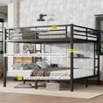 thumbnail image 6 of King Over King Bunk Bed with Ladder, Heavy Duty Metal Frame, Sturdy Design for Bedroom, Dorm & Vacation Homes, 6 of 7