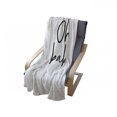 thumbnail image 4 of Oh Baby Soft Flannel Fleece Throw Blanket, Modern Brush Effect Calligraphy Lettering of Oh Baby Saying Print, Cozy Plush for Indoor and Outdoor Use, 70" x 90", Black and White, by Ambesonne, 4 of 6