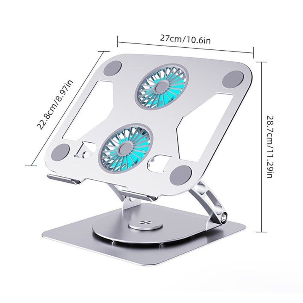 Zeiwohndc 2 Fan Adjustable Laptop Stand for 15.9inch Devices with 360 Degree Rotation