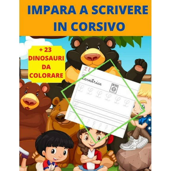 Impara a Scrivere in Corsivo: 100 PAGINE per imparare a scrivere in corsivo 23 dinosauri da colorare - un fantastico regalo per i tuoi figli - in formato A4 (Paperback)