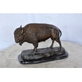 thumbnail image 2 of Nifao Bison standing and looking down Bronze Statue – Home Decor Sculpture, 11"L x 6"W x 8"H, 2 of 14