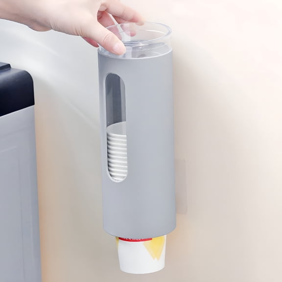 ACDANC Gray Cup Dispenser For Bathroom,Fit 3oz - 6oz Paper Cup Pull Type Water Cooler Cup Holder,Wall Mounted Disposable Cup Bracket For Home Hospital Office Gym