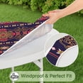 thumbnail image 5 of Stretchable Floral Bohemian Tablecloth with Elastic Edge - Colorful Round Table Cover for Indoor Outdoor - Fits 52-56 Inch, 5 of 7