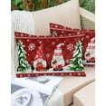 thumbnail image 6 of Red Gnomes Christmas Throw Pillow Cover, Pillowcase Protectors with Zipper, Breathable Decorative Lumbar Pillow Case Cover, Xmas Tree Snowflake Winter Pillow Shams for Couch Sofa 16x24Inch, 6 of 8