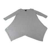 Grace Elements Womens XX-Large 3/4 Sleeve Sharkbite Tunic Top, Mist Grey Heather