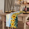thumbnail image 2 of Sunflower Mountain 120 Inch Table Runner, Summer Watercolor Botanical Farmhouse Dresser Scarf Cotton & Linen Tablerunner for Dining/Kitchen Island/Holiday Party Décor 13" x 120", 2 of 9