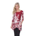 thumbnail image 2 of White Mark Women's Damask Print 3/4 Sleeve Tunic Top, 2 of 4