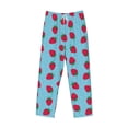 thumbnail image 6 of Uemuo Strawberries Pattern Men's Wide Leg Palazzo Lounge Pants with Pockets Light Weight Loose Comfy Casual Pajama Pants-Medium, 6 of 9