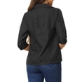 thumbnail image 3 of INSPIRE CHIC Women's Notched Lapel Rolled-up Sleeve Lightweight Work Office Blazer Black XS, 3 of 5