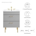 thumbnail image 4 of Sink Vanity Cabinet, Grey Gray, Ceramic, Wood, Modern Contemporary, Hotel Bedroom Bathroom Master Suite Guest, 4 of 9
