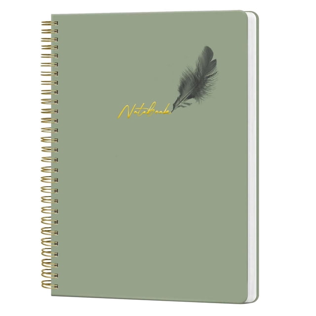 Journaling Notebooks, Spiral Journal Notebook, Hardcover Notebook, College Ruled Notebook for Work Campus Notebooks Cuaderno Note Pad Journal Notebook for Women Math Teacher Supplies, Green