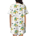 thumbnail image 4 of Womens Pajama Sets With Pocket, Dinosaur on Excavator Lounge Sets Short Sleeve Sleepwear PJ Sets for Women, 4 of 6