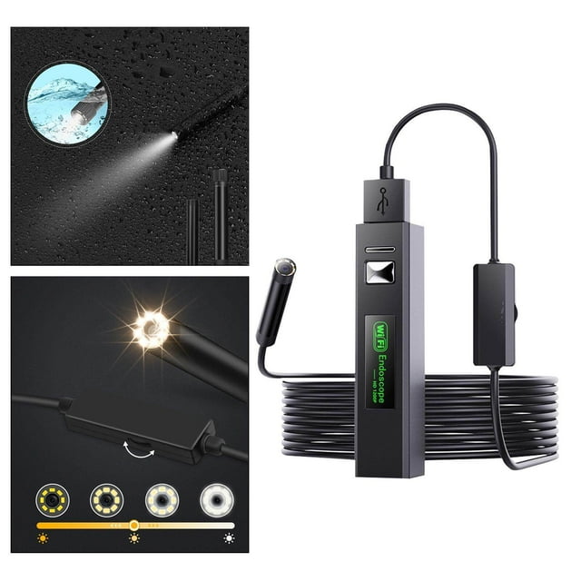 ziyahi WIFI Endoscope Caméra Mini Câble Étanche USB Endoscope 1M Câble Dur