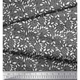 thumbnail image 3 of Soimoi Gray Poly Georgette Fabric Leaves Leaves Fabric Prints By Yard 52 Inch Wide, 3 of 3