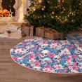 thumbnail image 5 of Fotbe white flower Skull blue Pattern Christmas Tree Skirt, Tree Skirts Plush Christmas Decorations, Christmas Tree Skirts Xmas Decorations Holiday Party Decor-36", 5 of 6
