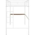 thumbnail image 4 of Metal Twin Size Loft Bed with Desk, Heavy Duty Bedframe with Ladder and Safety Guardrail, Space-Saving, Noise Free, No Box Spring Needed, 4 of 8