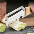 thumbnail image 4 of Multi-Functional Vegetable Peeler for Kitchen,3 in 1 Upgrated Stainless Steel Thickened Wooden Handle Peeler and Bottle Opener, Kitchen Gadgets Tool for Peeling Fruits and Shredding Scallions,2PC, 4 of 8