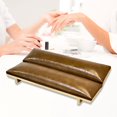 thumbnail image 1 of Reposabrazos para manicura, soporte para uñas, almohada para manos, regalos prácticos, flexible, profesional, portátil, base de madera resistente para Marrón oscuro, 1 of 7