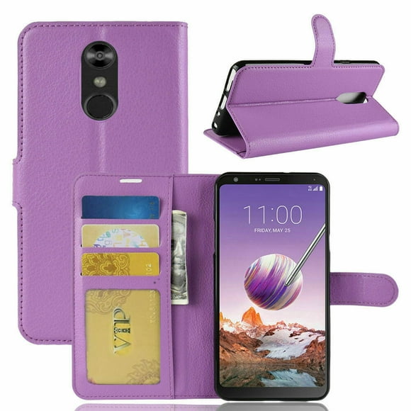 [PST] LG Q Stylo Plus / Stylo 4 Case, Leather Magnetic Card Slot Wallet Folio Flip Case Cover