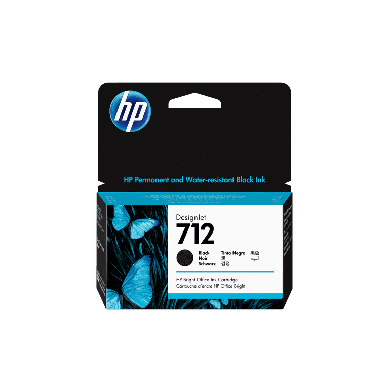 HP 712 38-ml Black DesignJet Ink Cartridge, Printer Compatible