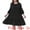 Black, variant on DARING DIVA Plus Size Tie Neck Lace Sleeve Casual Ruffle Midi Flowy Dress 1X Black