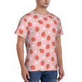 thumbnail image 4 of Yiaed Strawberry Print Mens Short Sleeve Tight Fit T-Shirt, Crewneck Casual Tee-Small, 4 of 5