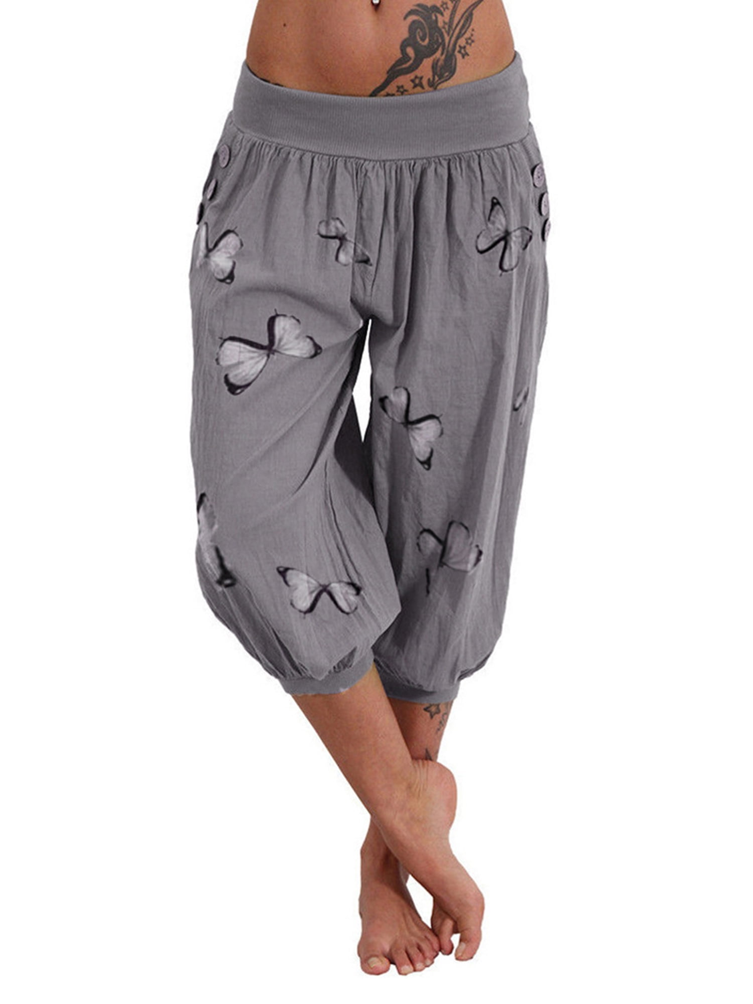Womens Yoga Pants Palazzo Wide Leg Casual Plain Loose Harem Summer Beach Trouser 