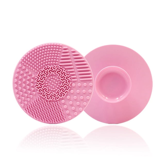 Almohadilla de silicona para lavar brochas de maquillaje, almohadilla de limpieza para brochas de maquillaje, herramienta de limpieza de belleza, ventosa, almohadilla de silicona para lavar