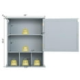 thumbnail image 4 of Giantex Bathroom Medicine Cabinet with Mirror, Wall Mounted Hanging Storage Organizer with Adjustable Shelf, Mirrored Storage Cabinet for Indoor Bathroom (Grey), 4 of 10