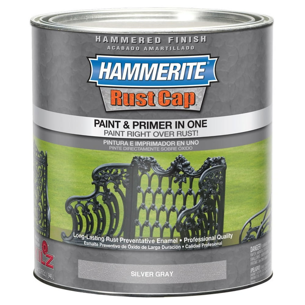 Hammerite Rust Cap 43105 1 Qt Silver Gray Smooth Finish Enamel Paint