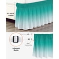 thumbnail image 3 of Teal Ombre Wrap Around Bed Skirts for Queen Bed 16" Drop,Bed Skirt with Adjustable Elastic Belt Dust Ruffle Bed Valance for Bedroom Hotel Turquoise White Gradient Modern Abstract Art Bed Frame Cover, 3 of 7