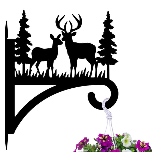 Iron Hanging Plant Hanger Bracket Wall Mounted Plant Hooks Deer 338x380x1.8mm
