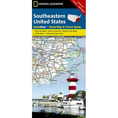 National Geographic State Guide Map Southeastern United States