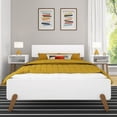 thumbnail image 4 of Max & Lily Full Size Bed Frame, Mid-Century Modern Solid Wood Platform Bed for Kids, White/Pecan, 4 of 4