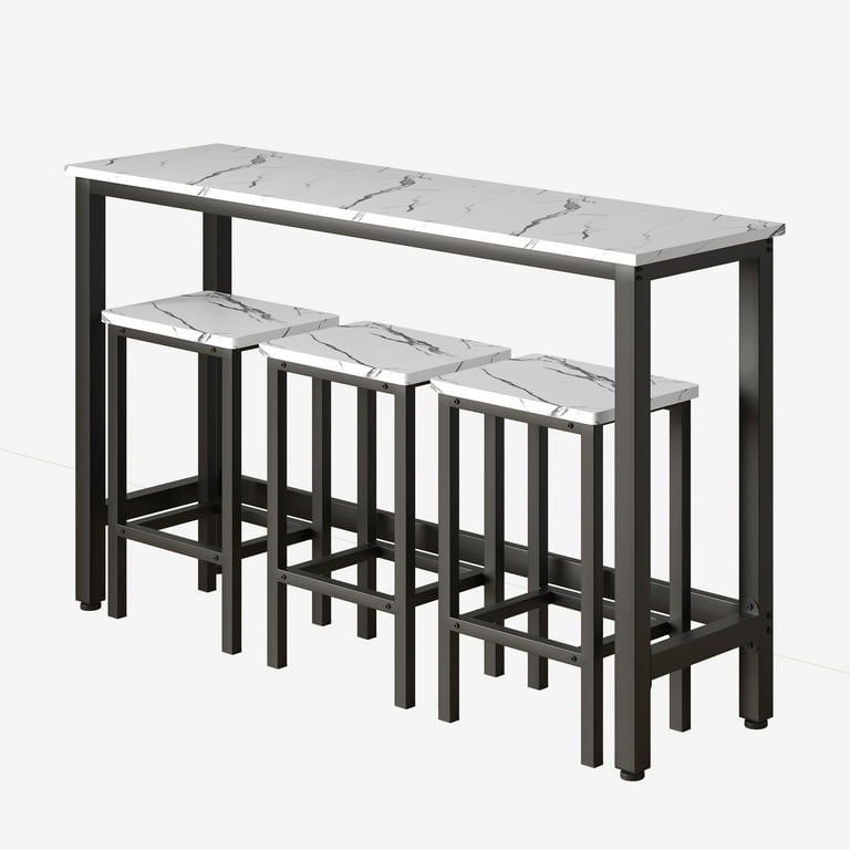 4-Piece Counter Height Dining Set, Pub Table and 3 Stools