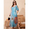 thumbnail image 2 of VEPKUL Womens 2025 Plus Size Cold Shoulder Dress Casual Loose Sundress Summer Beach Maxi Dresses with Pockets, 2 of 8