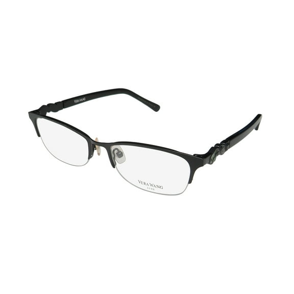 NEW VERA WANG LUXE NEDAJ WOMENS/LADIES CAT EYE HALF-RIM BLACK FRAME DEMO LENSES 52-16-140 EYEGLASSES/SPECTACLES